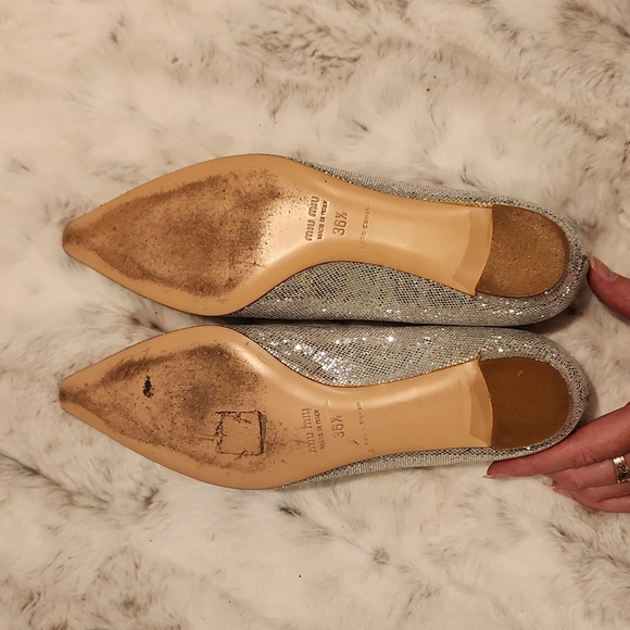 Miu Miu Pointed Toe Ballet Flats - Picture 9 of 10